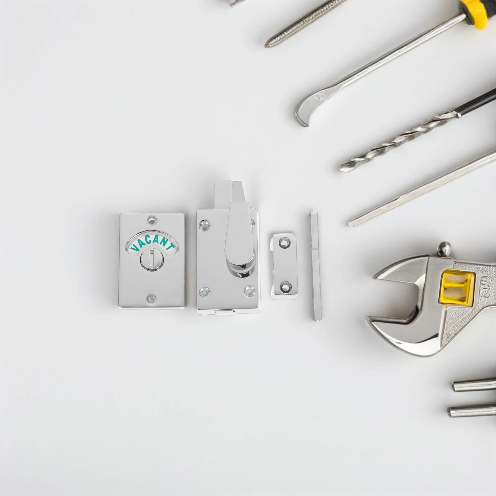 

Bathroom Door Lock Zinc Alloy Public Restroom Washroom Latch Vacant Occupied Sign Indicator Easy Installation Commercial Use