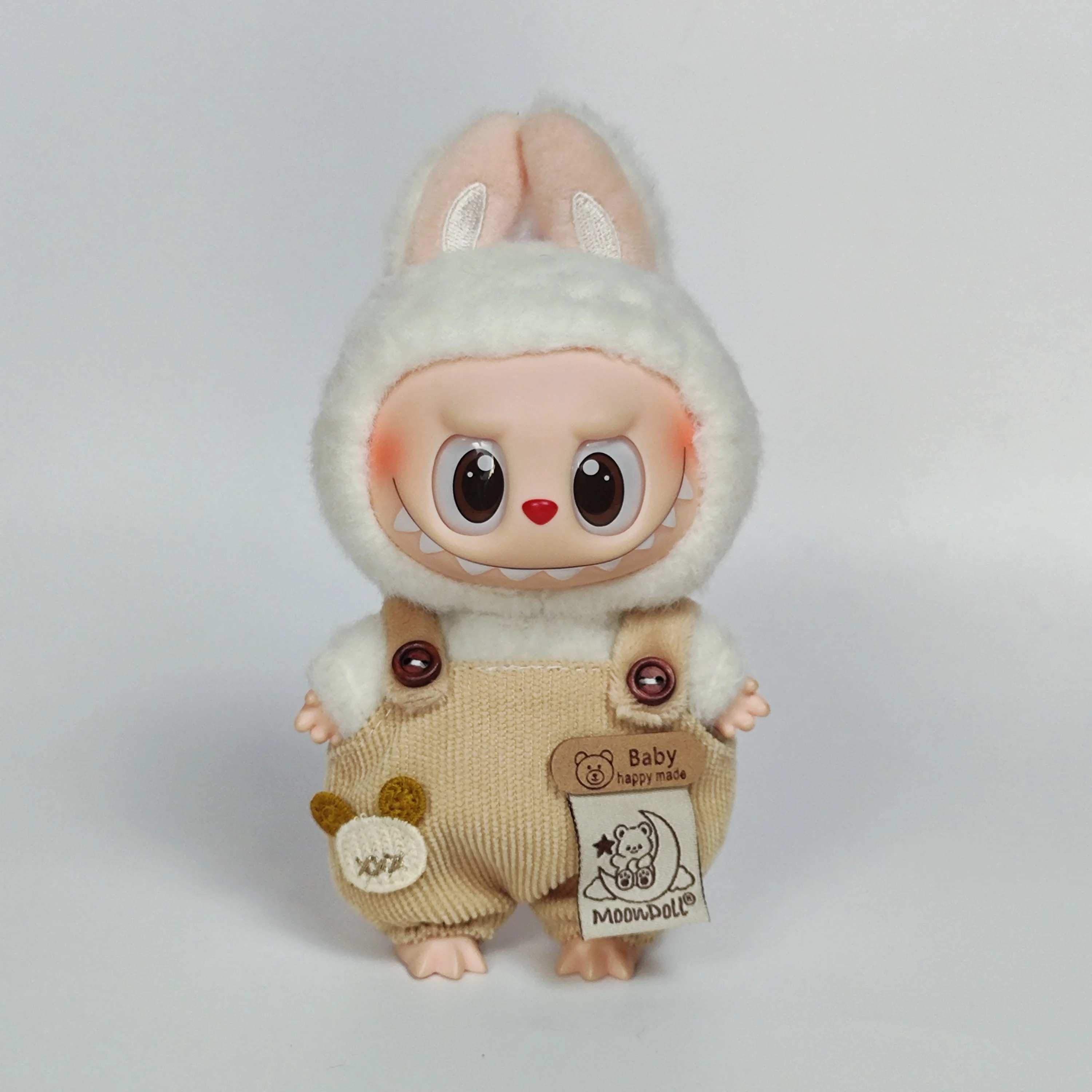 17 سنتيمتر Labubu ملابس دمى الجلوس وزرة الحفلات قبعة صغيرة V1 V2 دمية الملابس والاكسسوارات DIY بها بنفسك لعب الأطفال هدية عيد ميلاد