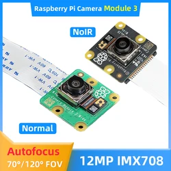 Modulo fotocamera Raspberry Pi ufficiale 3 sensore IMX708 da 12mp messa a fuoco automatica SNR DPC PDAF opzionale 75 ° 120 ° visione notturna NoIR per Pi 4B