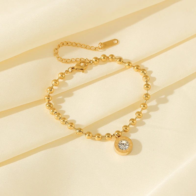 EILIECK 316L Edelstahl Römische Ziffern Zirkon Halskette Armbänder Ohrringe Set für Frauen Neues Trendiges Geschenk Wasserdichter Schmuck – Detail 10