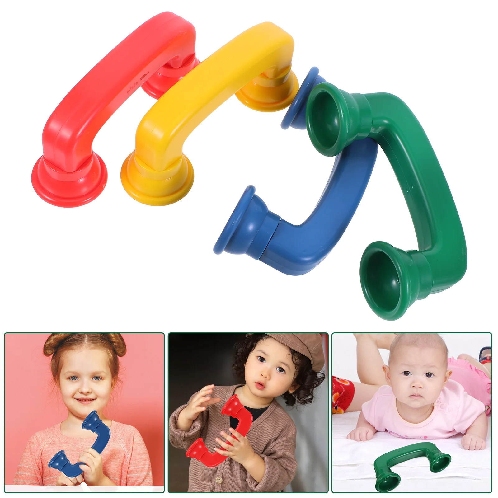 4 pcs auditive Feedback Spielzeug bunte Telefon Lese telefone Puzzle Empfänger abs Kunststoff Kleinkind farbige pädagogische Kind