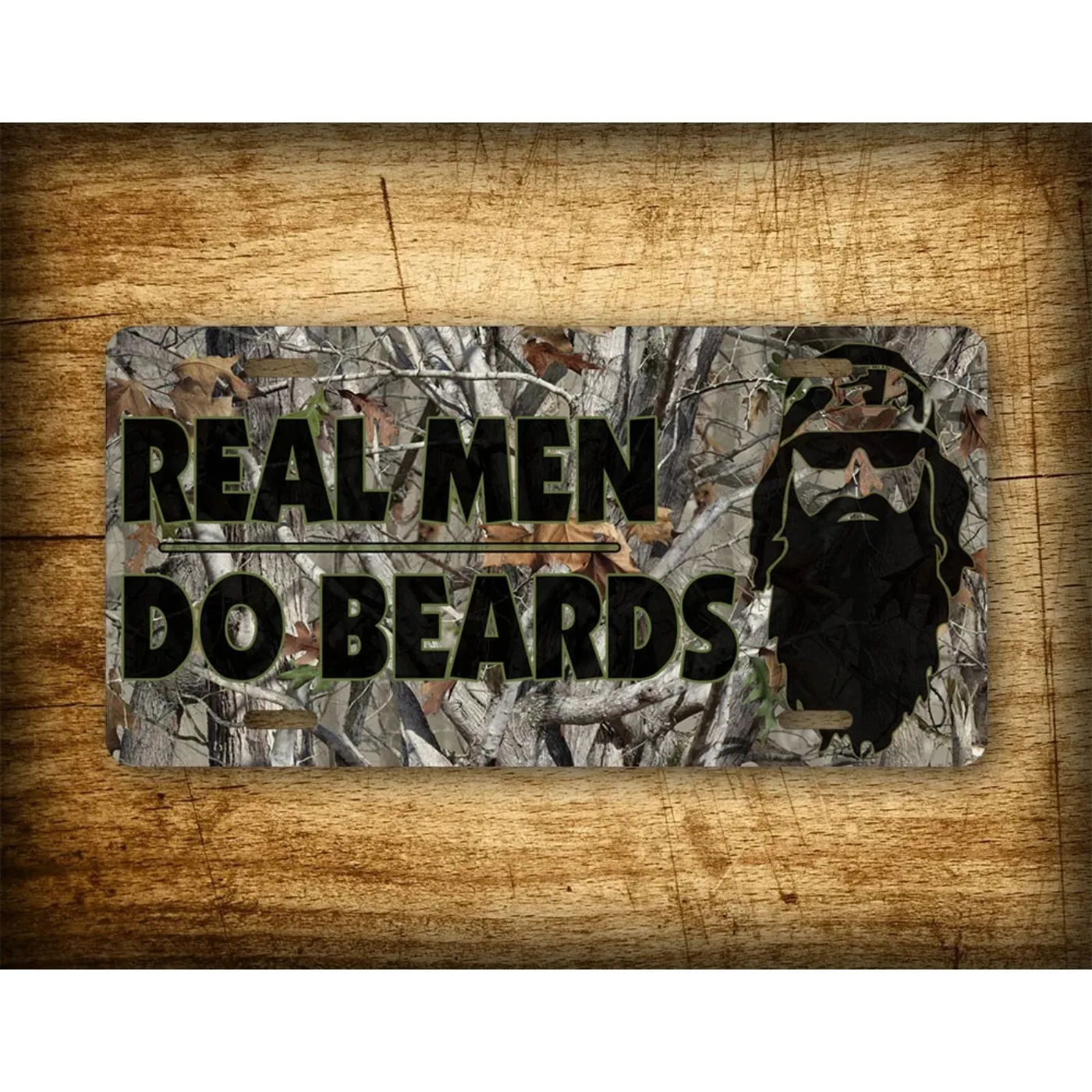 Letrero Metálico Vintage Personalizado con Diseño de Barba Camuflada, Decoración de Pared para el Hogar, Resistente al Polvo y al Agua (Solo Decoración)