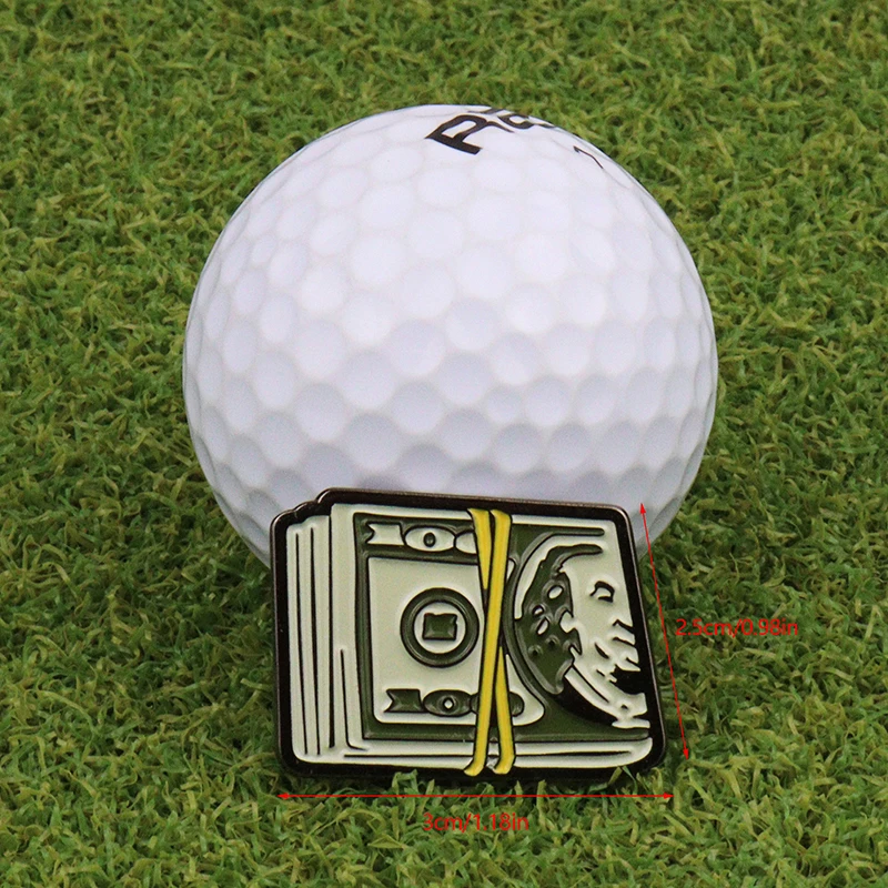 1Pc Dollar Bill Golf Ball Marker Hat Clip Ball Markers Golf Hat Clips Golf Ball Marker Holder Removable For Golf Hats Marker