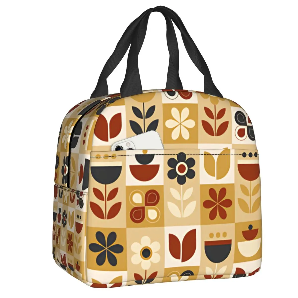 

Термосумка для обедов в скандинавском геометрическом стиле Orla Kiely с цветочным узором, для женщин и детей, для школы