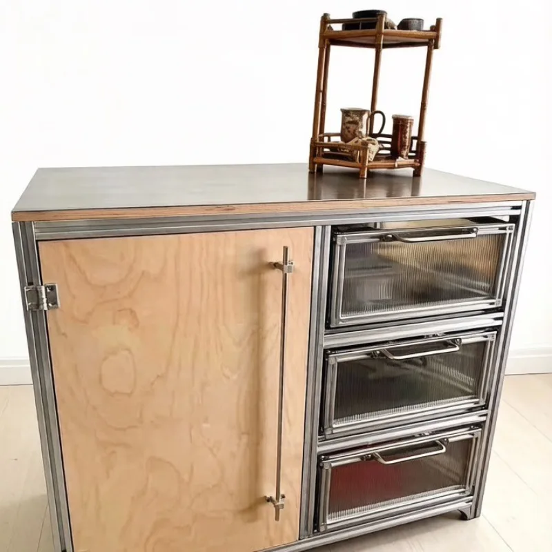 dining cabinet ocean plate multi-layer storage cabinet, kitchen storage cabinet can be aluminum extruded material with drawers