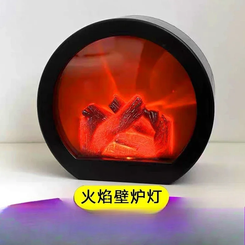 

Retro Portable LED Flame Night Light European Style Decorative Creative LED Fireplace Atmosphere Ornament