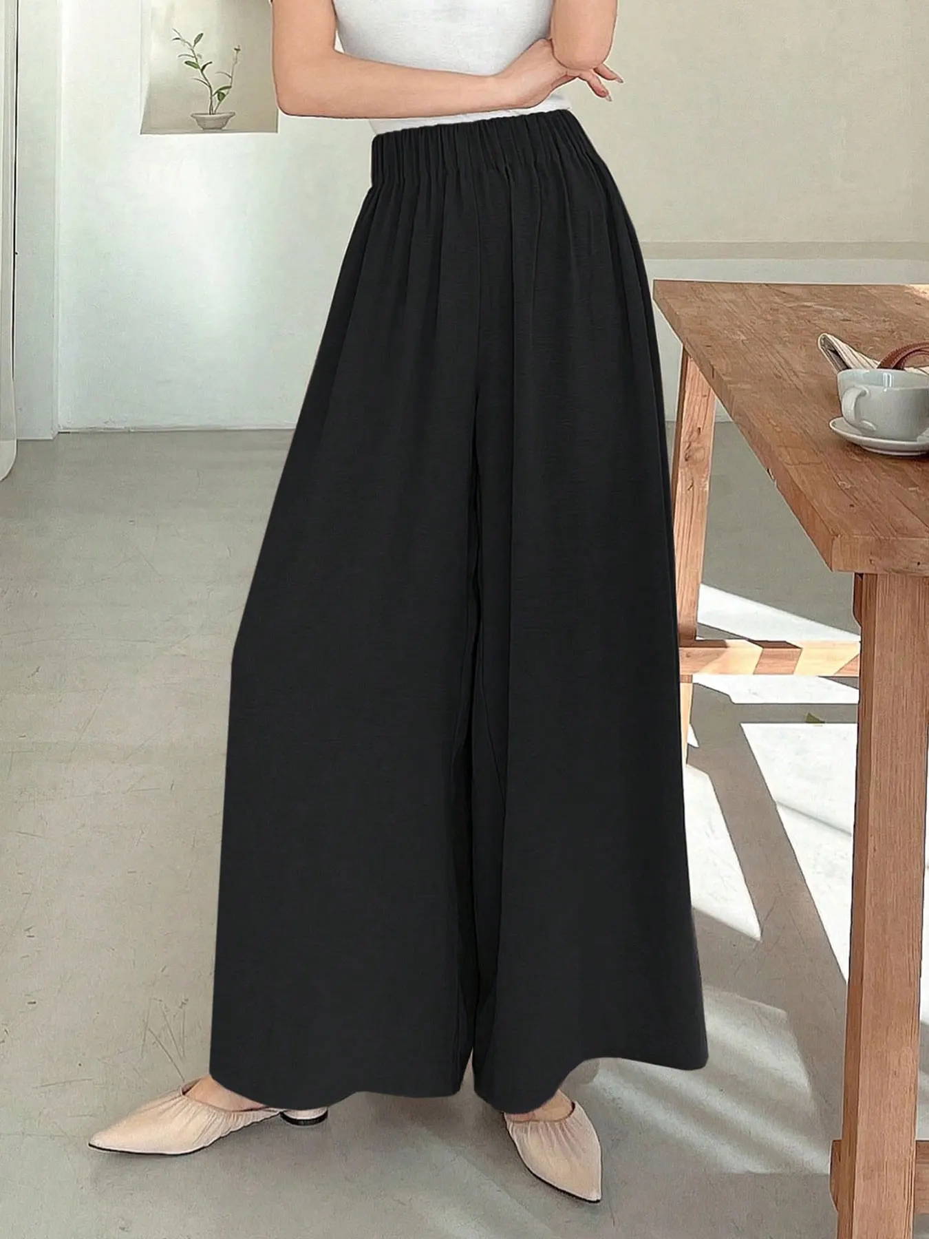 

Новые летние женские брюки, уличная одежда, модные повседневные тонкие трикотажные брюки, черные сексуальные элегантные женские универсальные брюки-кюлоты