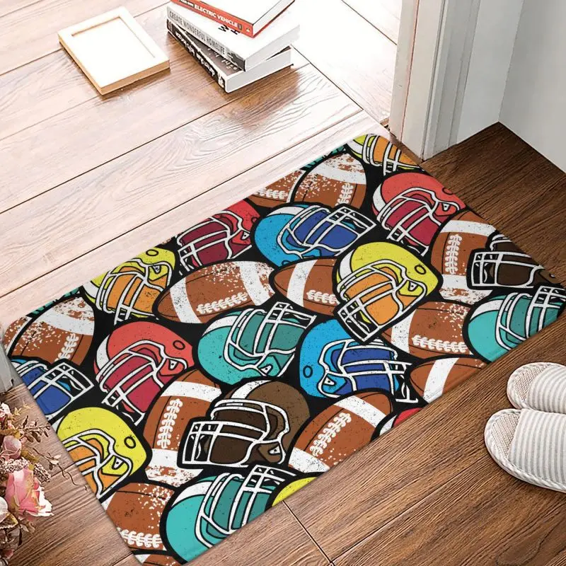 Personalized American Football Rugby Doormat Mat Anti-Slip Bath Kitchen Garden Rug Carpet 40*60cm