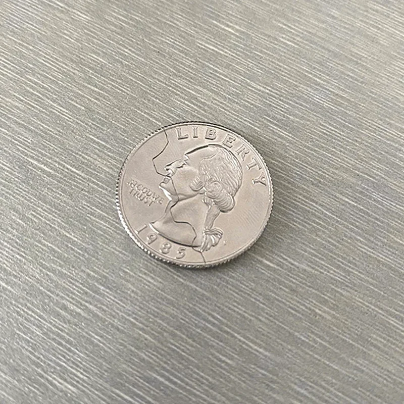 Moneda de mordida-versión de un cuarto de dólar estadounidense, trucos de magia de primer plano, accesorio de magia callejera, moneda de mordida y restauración de ilusión