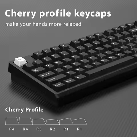 KBDiy PBT GMK WOB Keycaps Set Cherry Profile Black Keycap for Mechanical Keyboard Game ISO MX Switch 176 Keys Double Shot Custom