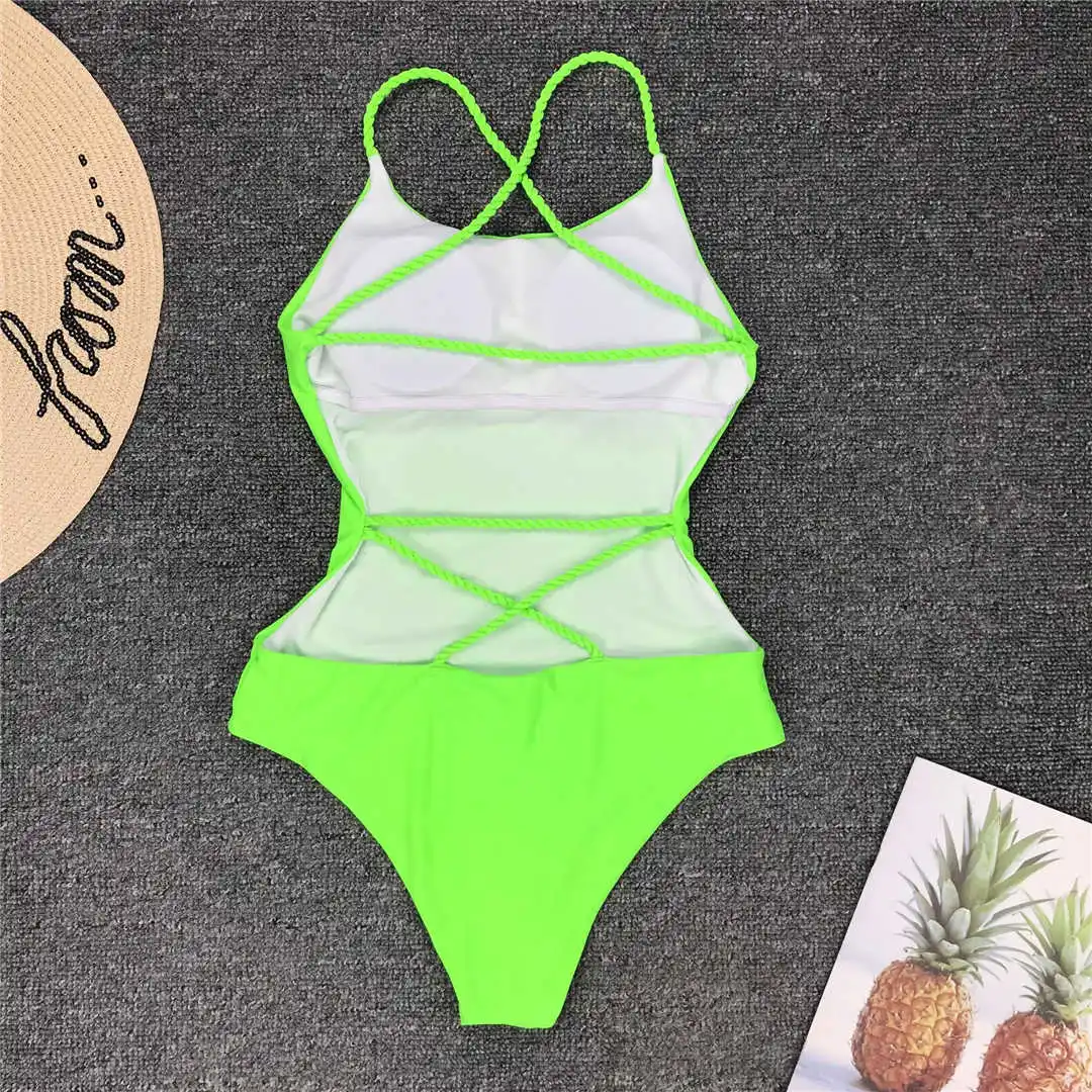 7 Farben 2026 Geflochtener Riemen Kreuzrücken Sexy Einteiliger Badeanzug Damen Bademode Badeanzug für Frauen Schwimmkleidung V127 – Detail 32