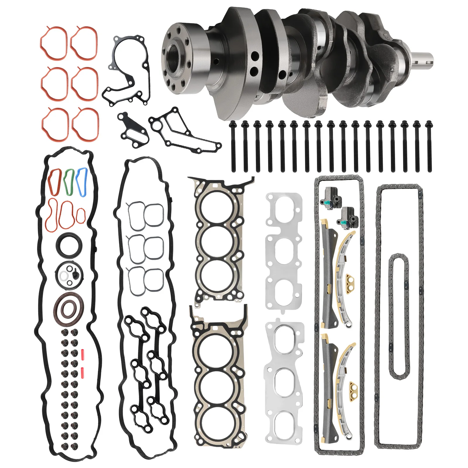 G6DH Engine Rebuild Kit Crankshafts Head Gasket Timing Set For HYUNDAI KIA 3.3L