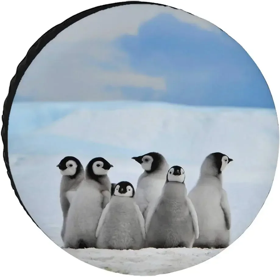 Группа забавных пингвинов, чехол для запасного колеса, защита для колес, водонепроницаемый, универсальный, подходит для внедорожника, грузовика, кемпера, путешествий Группа забавных пингвинов, чехол для запасного колеса, защита для колес, водонепроницаемый, универсальный, подходит для внедорожника, грузовика, кемпера, путешествий
