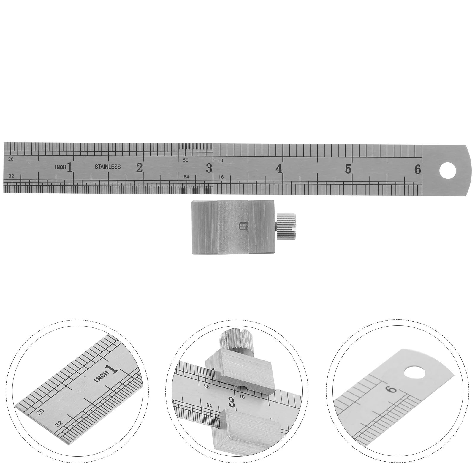 

Iplusmile Woodworking Steel Ruler And Stop Slide Stop 6 Inch 15Cm Stainless Steel Precision Pocket Steel Ruler And Stop