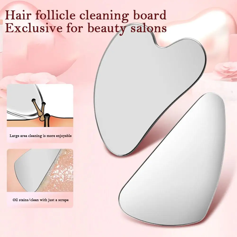 Roestvrijstalen Gua Sha Scraper Massageapparaat Voor Gezichtshals Body Massage Tool Gezichtsverzorging Board Face Massager E7j0