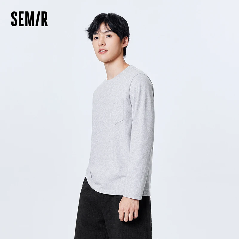 

Semir Men Base Layer Underwear Cotton Soft Comfortable Single-wear Top Fashion Intimate Pocket Slim Base Layer for Men