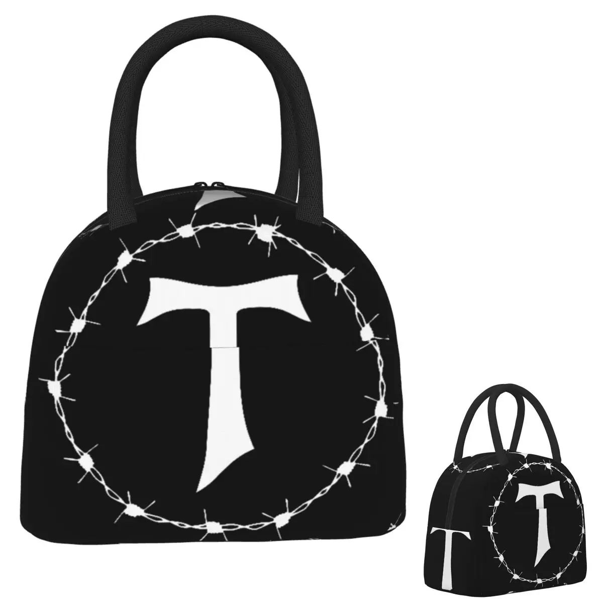 

Tau Cross Колючая проволока Святой Франциск Ассиси Фрэнсисканский готический изолированный мешок для обеда герметичные коробки для еды термобокс для обеда сумка