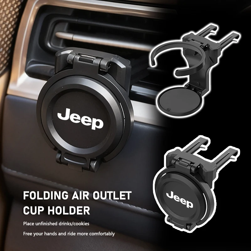 

Car Air Vent Folding Beverage Coffee Cup Storage Rack Accessories for Jeep JPB Renegade Wrangler JK Compass Grand Cherokee Gladi