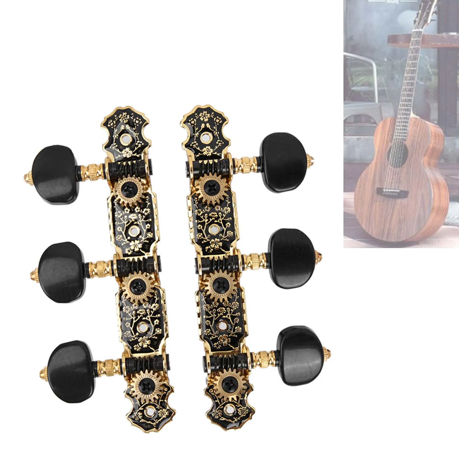 Guitar Tuning Pegs String Tuners Machine Heads Acoustic Guitar 1:18 Tuners Tuning Keys Pegs Machine Heads Replacement 3L3R