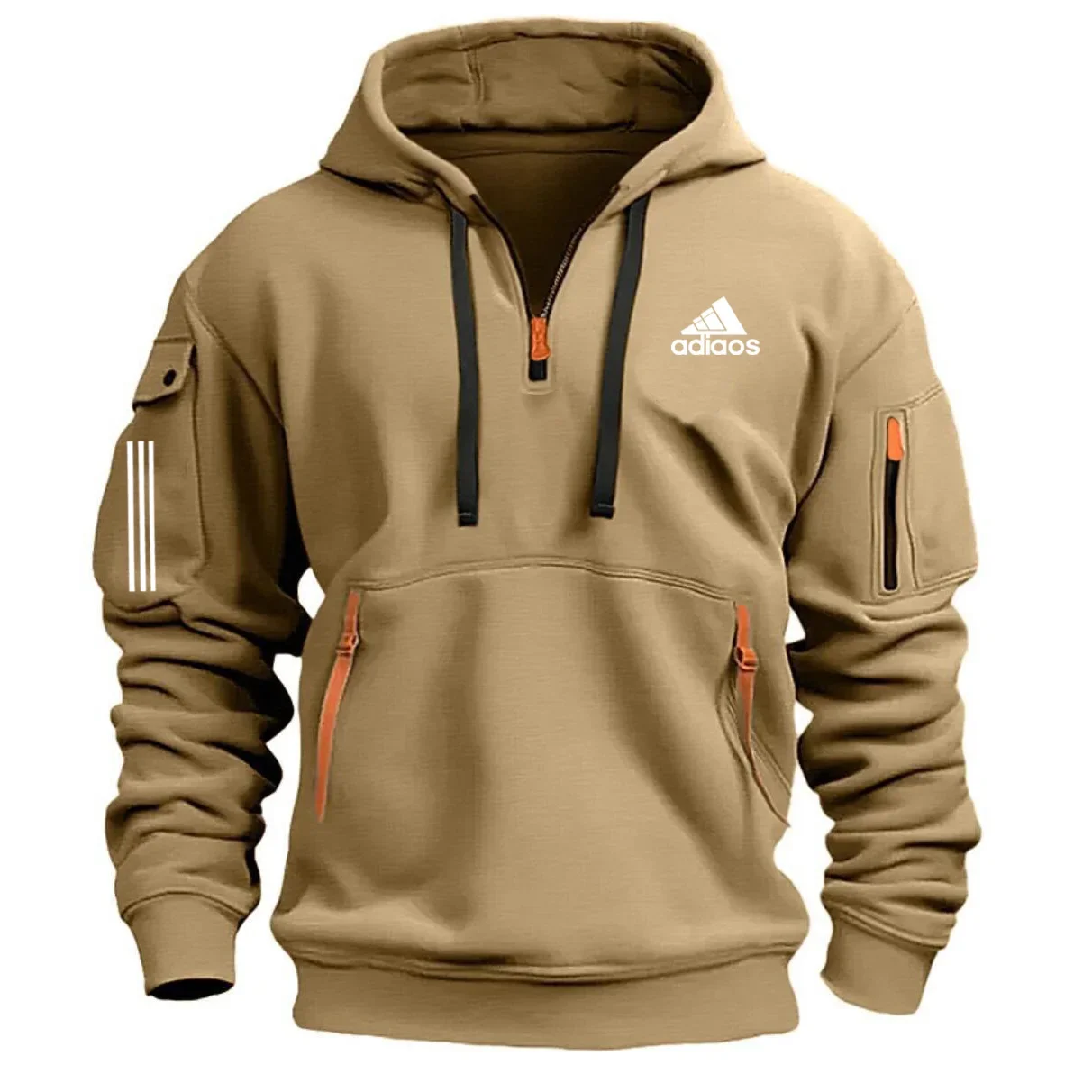 Autumn Men's Hoodies Multi-Pocket Zipper Placket Comfortable Casual Hoodies Pullover Sweatshirts Men's Hooded Sweatshirts