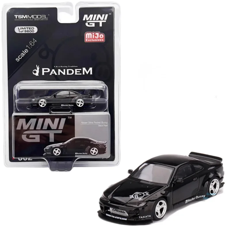 MINI GT US Version 1:64 Silvia S15 Rocket Rabbit #602 Die-Cast Simulation Alloy Car Model Collection Ornament, Adult Decoration.