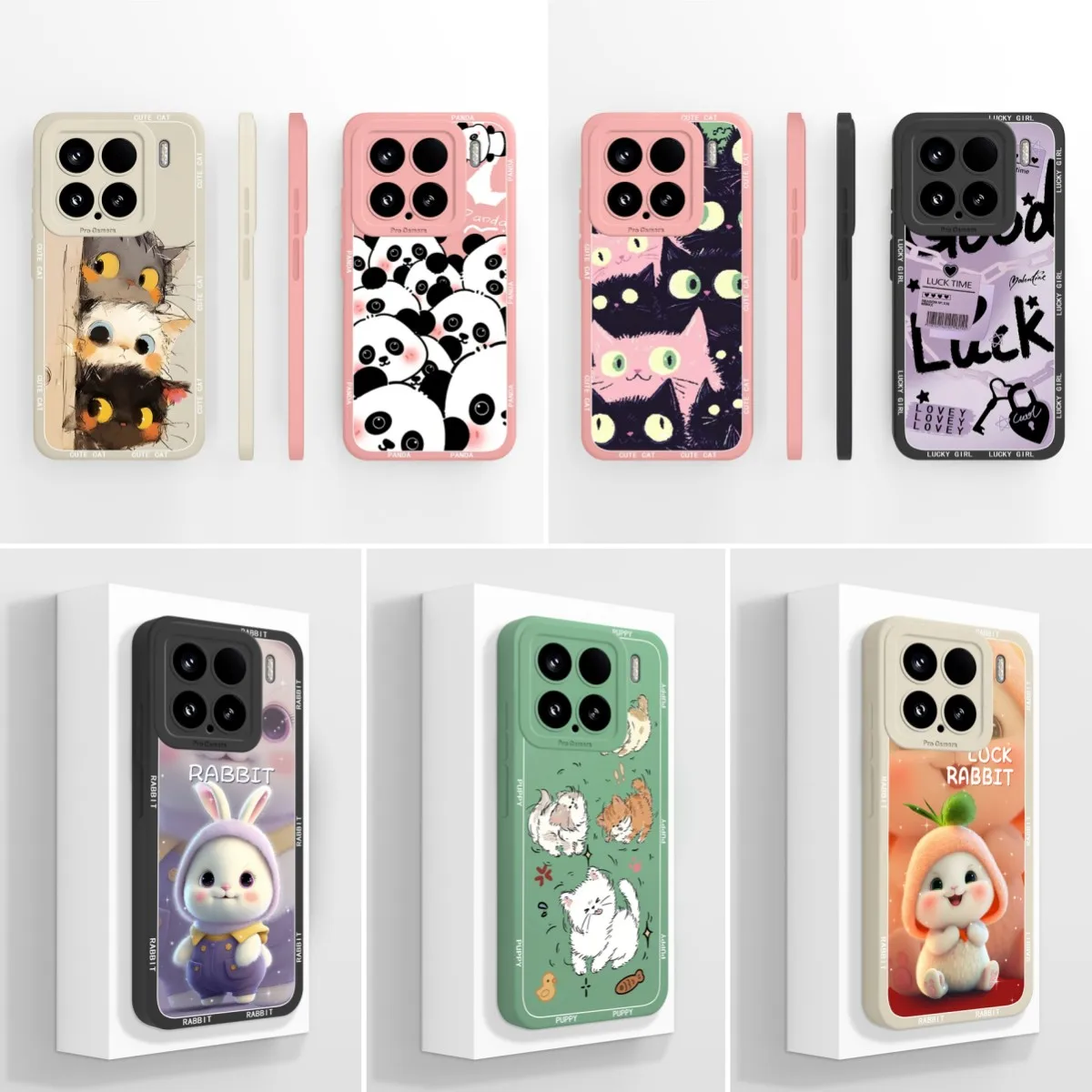 New Case For Xiaomi15 15 Pro Cute Animal Pattern Soft Slim Liquid Silicone Shockproof Protective For Xiaomi 15 15Pro Back Covers