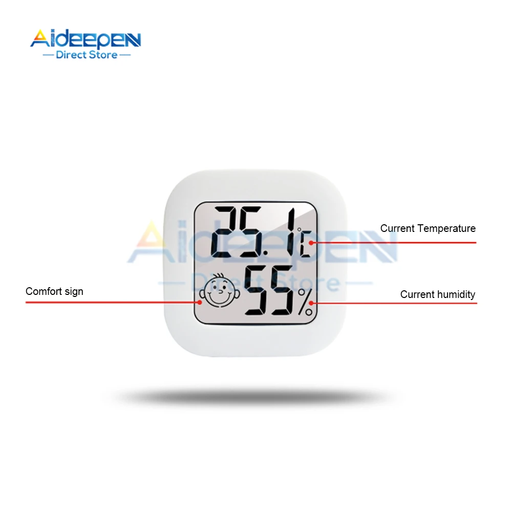 Mini lcd digital termômetro higrômetro sala interna eletrônico medidor de umidade temperatura sensor estação meteorológica para casa