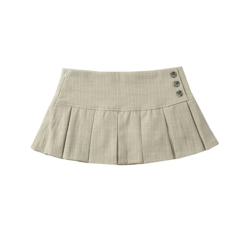 American Retro Pleated Mini Skirt Women Sexy Low Waist Summer Skirts Cool Girl Y2K saia view 3