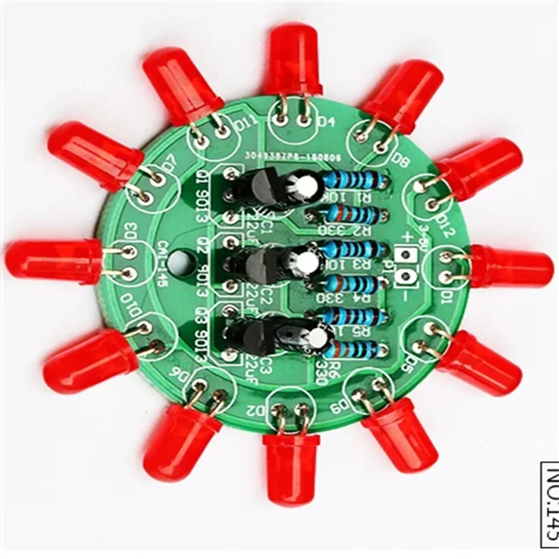 LED Circular Flow Lamp Production Kit, Transistor Oscillator DIY Skill Training, Soldering Practice, Loose Parts