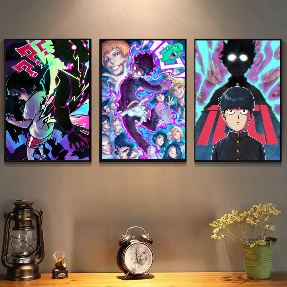 أنيمي M-Mob النفسي 100 ملصق ورقة طباعة غرفة المعيشة المنزلي غرفة نوم مدخل بار مقهى الفن اللوحة الديكور