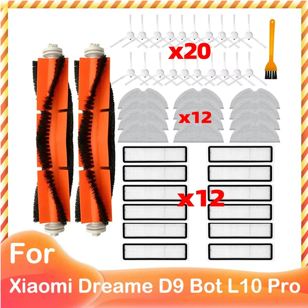 Spare For Xiaomi Dreame D9 Bot L10 Pro Trouver Robot LDS Robot Vacuum Main Side Brush Mop Hepa Filter Finder Parts Accessories