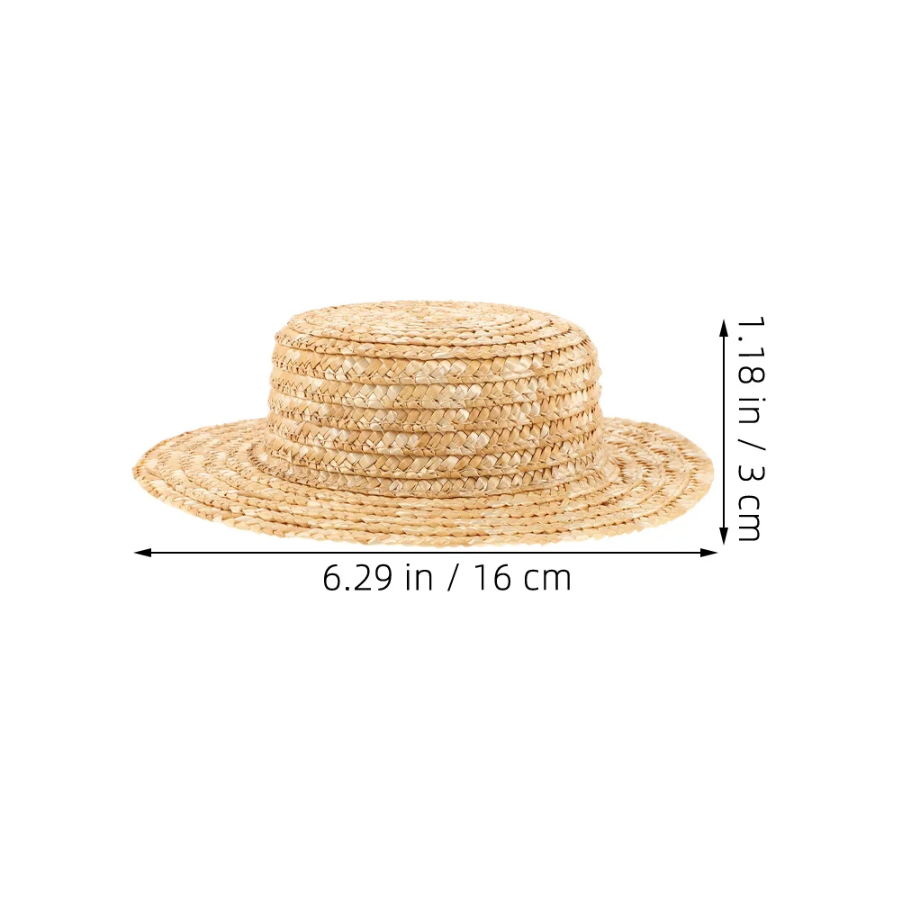 Mini sombreros de paja, Base Diy para accesorios, gorros tejidos pequeños, Kits de manualidades, actividades familiares, adornos de decoración del hogar, sombrero de copa en miniatura, 2 uds.