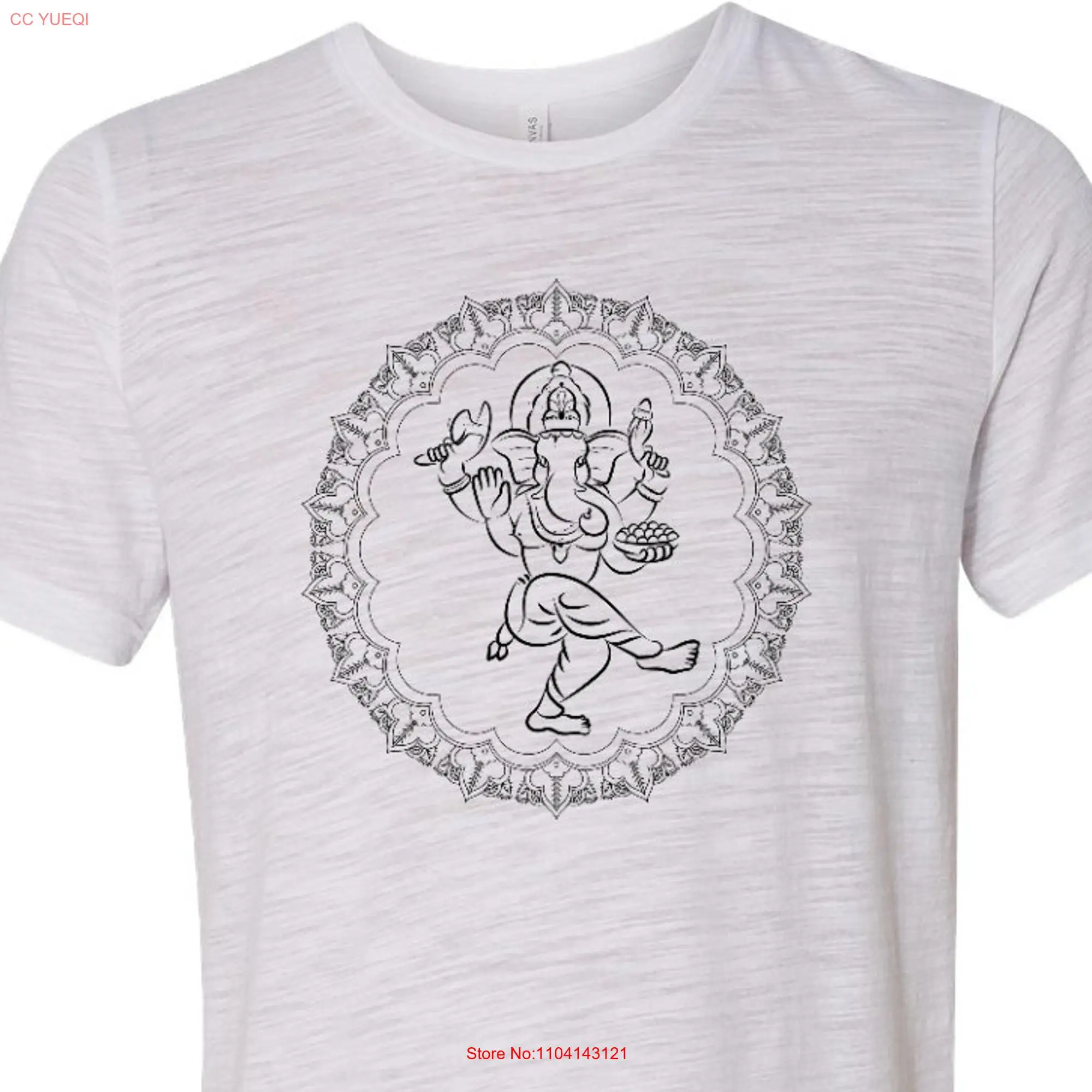 Black Circle Ganesha Men's Yoga Burnout T Shirt BCIRCLE 3650 long or short sleeves