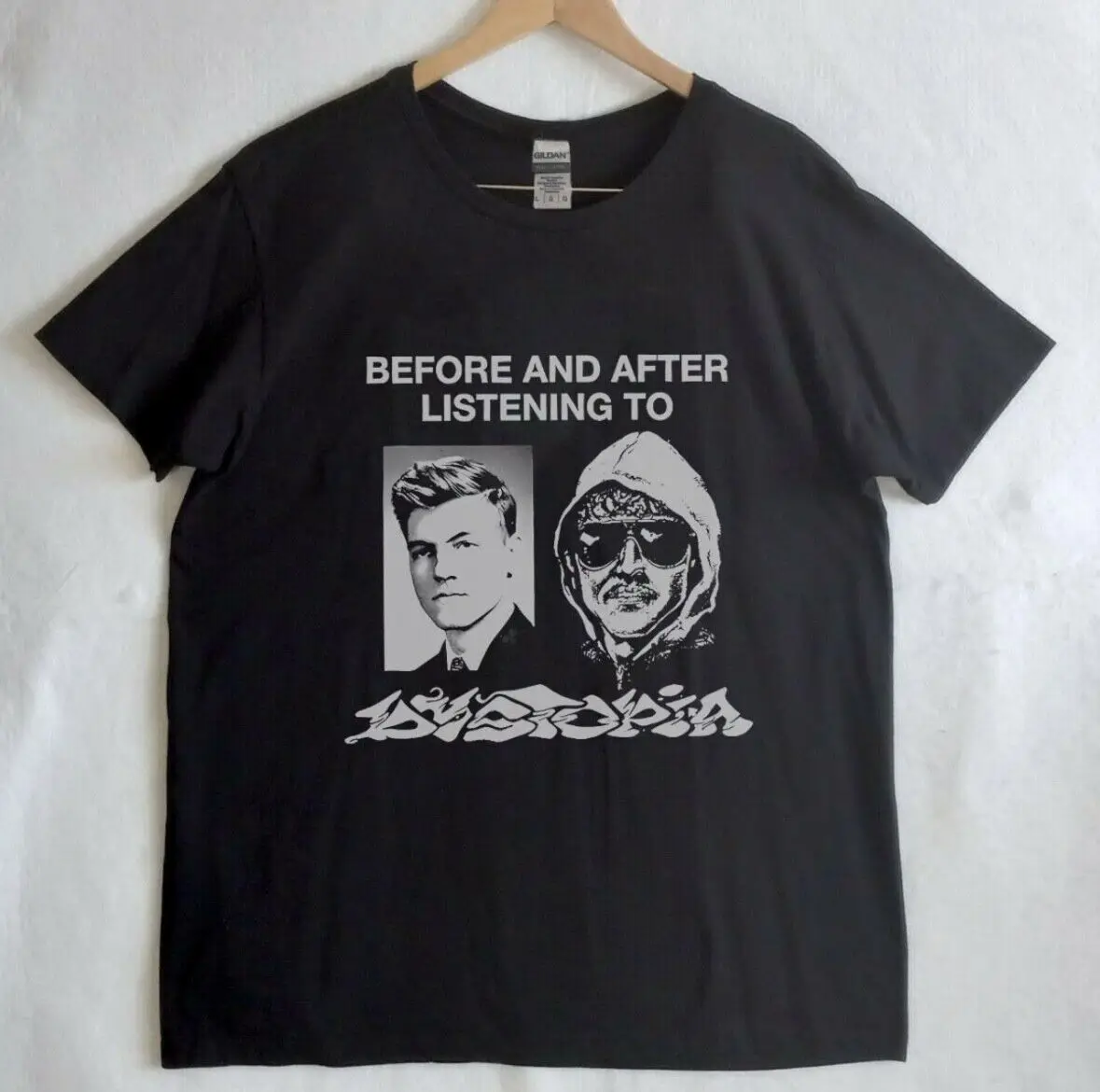 Before And After Dystopia Band T Shirt Crust Punk Vintage Grind Disrupt Sludge