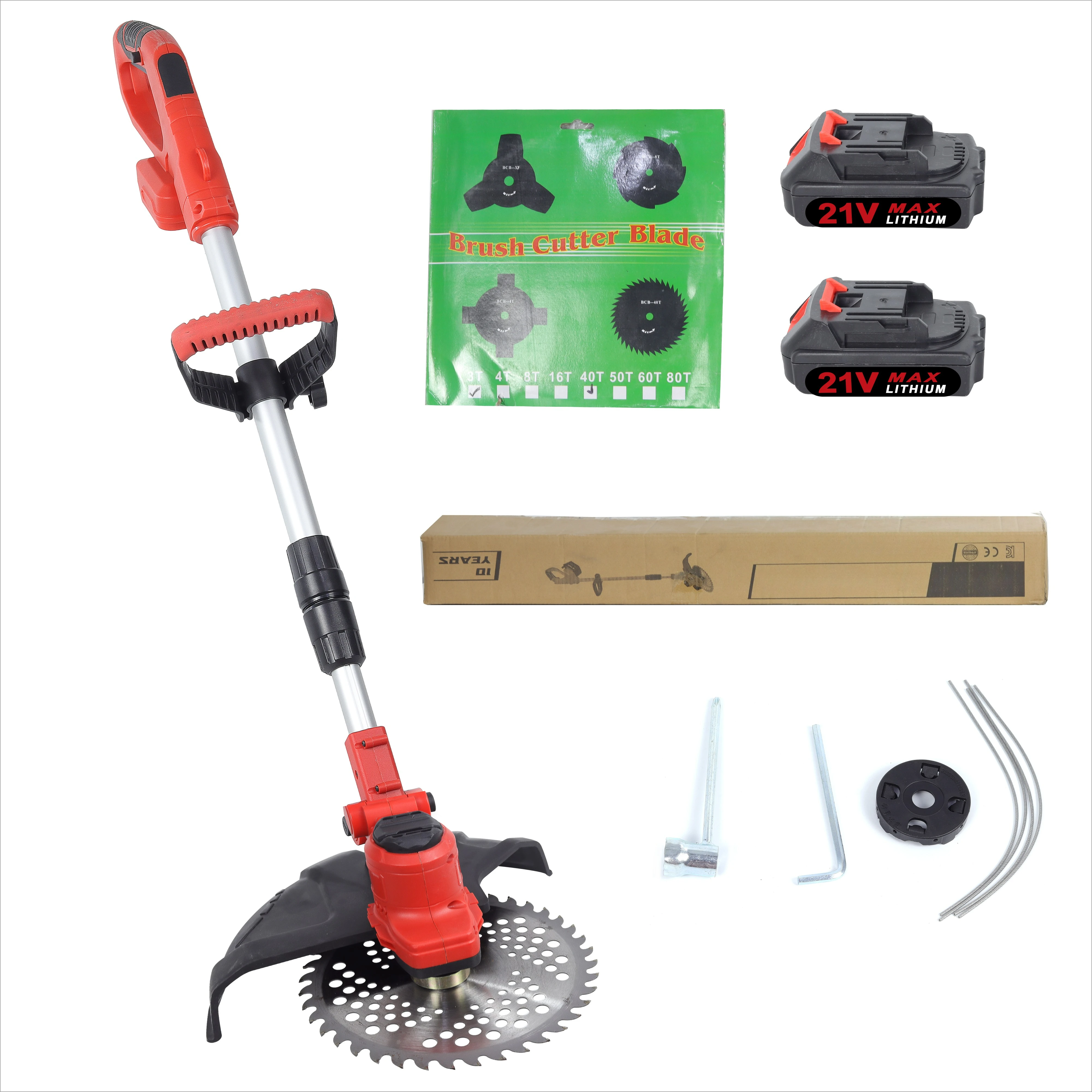 

21V Battery-Powered Electric Grass Trimmer DIY Industrial Grade Lawn Mower Brushless Weeder Cordless Handle Wheels Mower Cutter