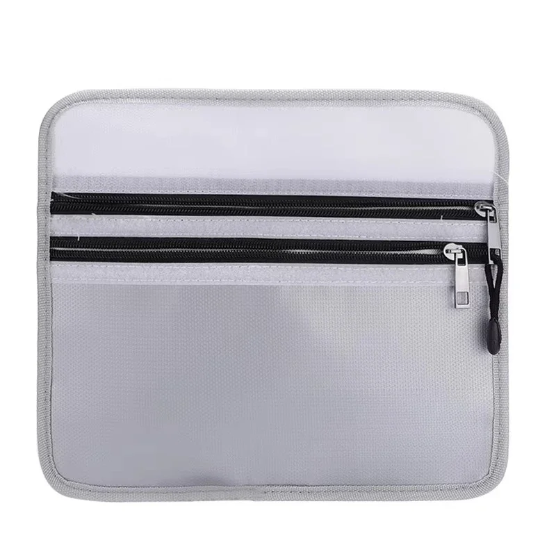 Two pockets and zipper fireproof and waterproof secure storage bag