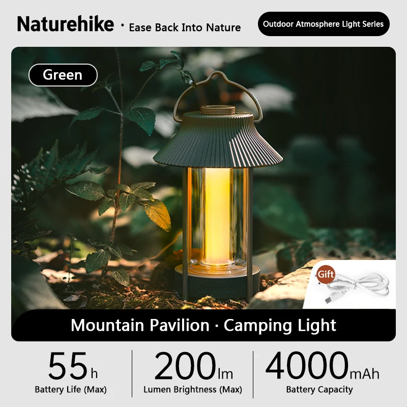 

Naturehike Camping Portable Lamp Outdoor Tent Ambient Light Ultralight IPX4 Waterproof Hand Light Long Endurance Pendant Light