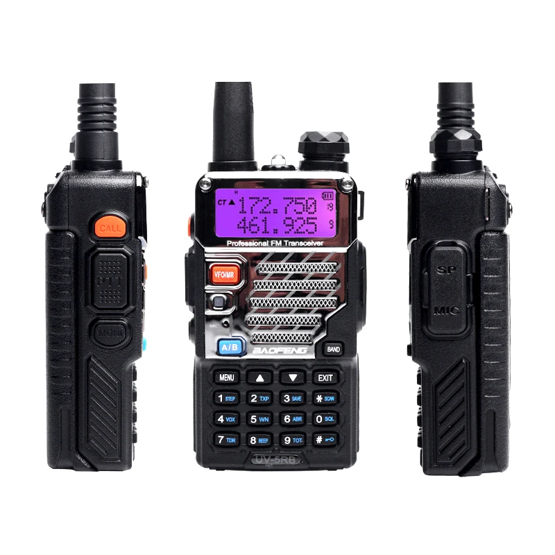 Imagem -04 - Baofeng-polícia Walkie Talkies Scanner Rádio Dual Band cb Ham Transceptor Uv5rb Uhf 400520mhz Vhf 136174mhz 5w