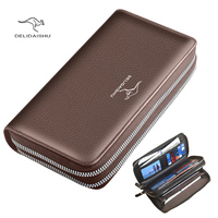 Mens Wallet Long Purse Leather Clutch Large Business Handbag Phone Card Holder Case Gift for Men Father Son Husband Boyfriend
