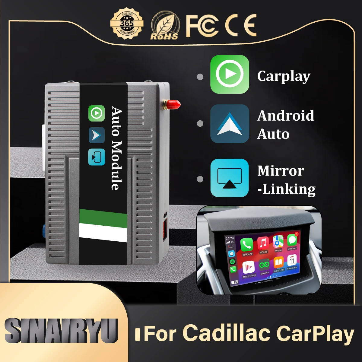 Wireless CarPlay For Cadillac CTS SRX ATS-L XTS 2009 10 11 12 17 18 Years Buick Android Mirror Link AirPlay CarPlay Function