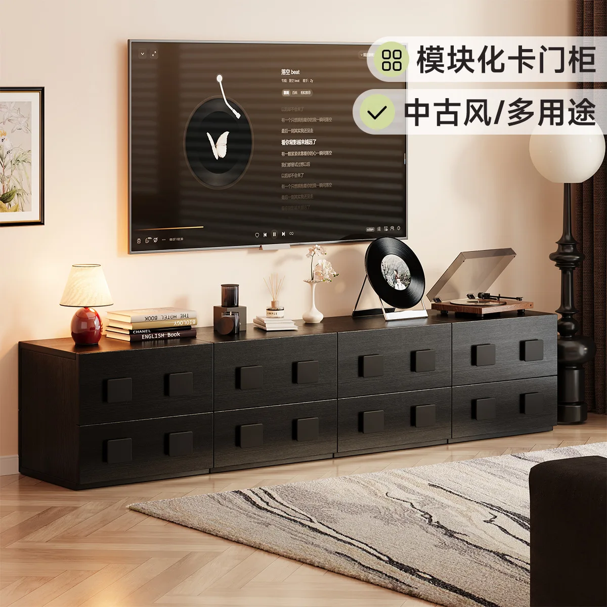 

Многофункциональный комбинированный шкаф-тумба из массива дерева для ТВ, для гостиной и спальни, простой в сборке, от пола до потолка.