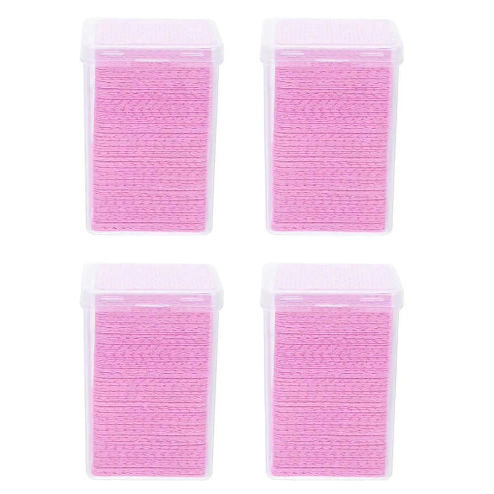 4 Boxes Eyelash Glue Cleaning Bottle Wipes Residue Remover Makeup Mascara Pad Wiper Non-woven Fabric Baby Nail