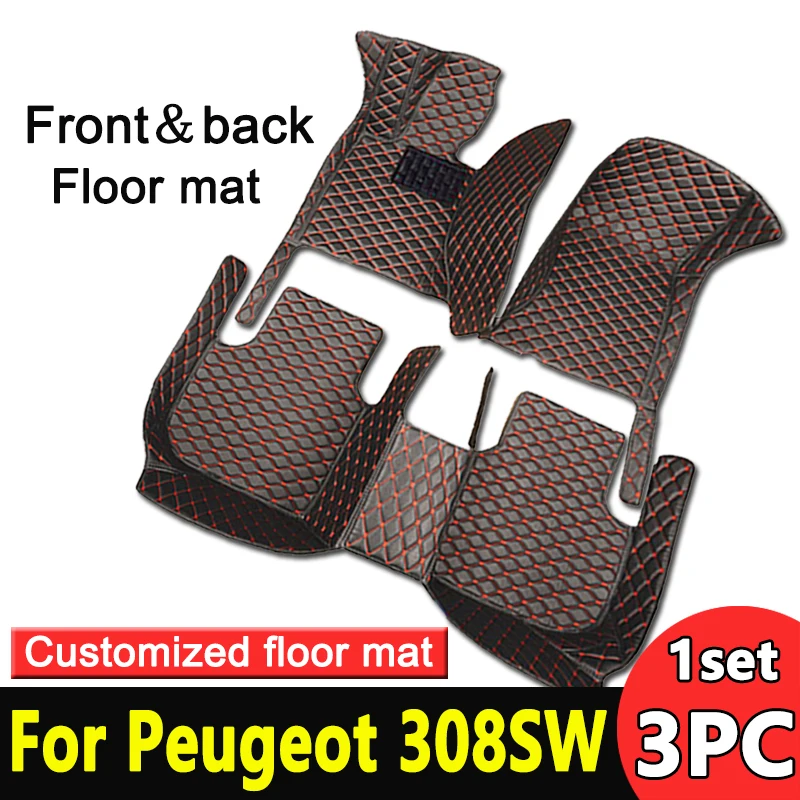 

Car Floor Mats For Peugeot 308 SW 308SW 2008~2013 Leather Mat Carpets Rugs Protective Pad Car Accessories Interior Parts 2009