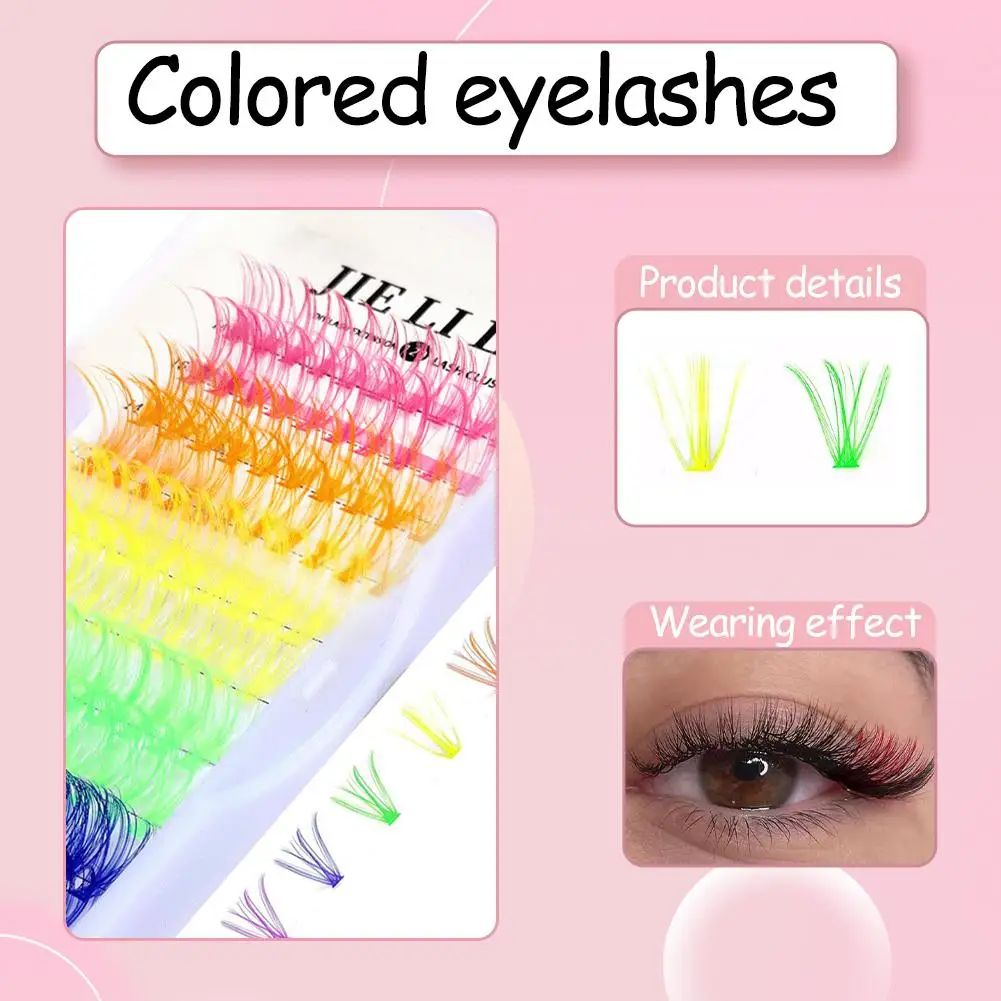 Bunte Glitzer-Wimpernverlängerung, Glitzer, individueller Fächer, russisches Nerzvolumen, Weihnachtswimpern, Wimpern, Halloween, Prema J0L0