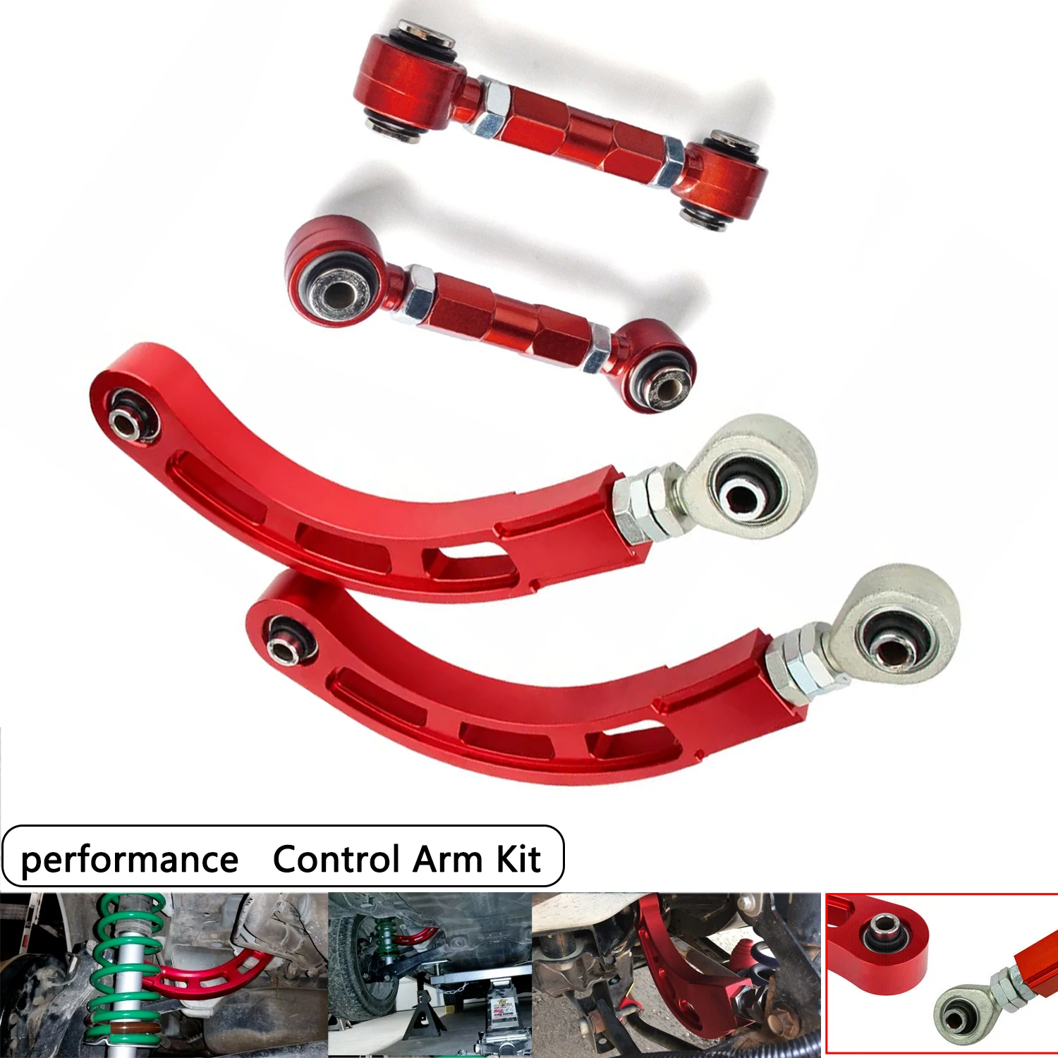 tuning  performance For 02-06 LANCER SPHERICAL BEARING ADJUSTABLE REAR CAMBER ARM + TOE SET