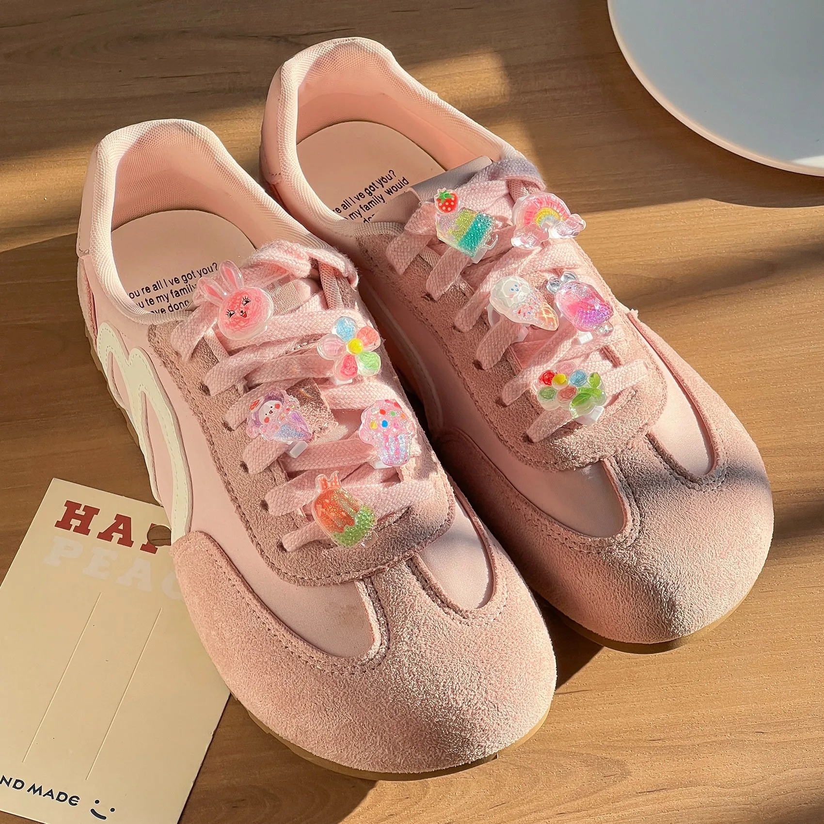 1 Pcs Cute Ice‑Cream Rainbow Rabbit Shoelace Charms Set Detachable Colorful Cartoon Shoe Lace Decor Clips DIY Shoe Decoration