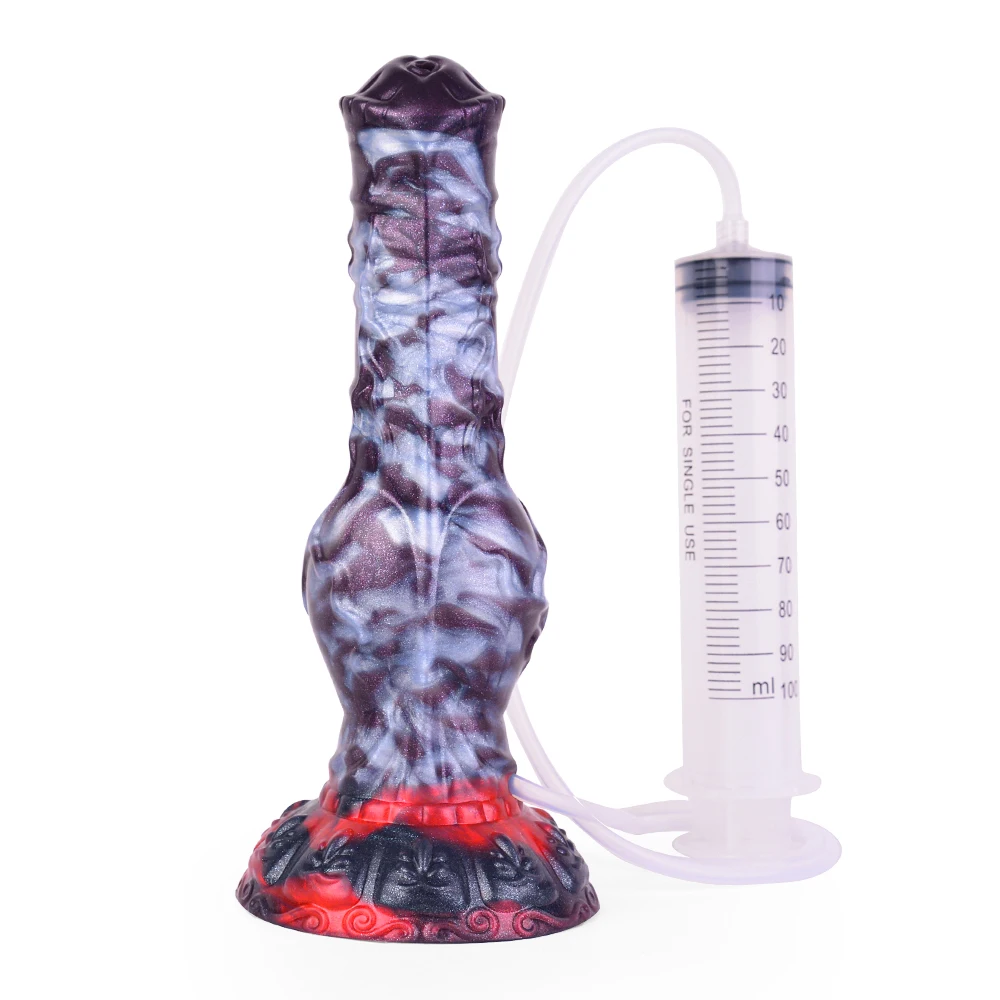 NNSX Ejaculating Fantasy Dog Knot Dildo Liquid Silicone Butt Plug Anal Plug With Sucker Flirting Sex Toys For Women Men Adults 2