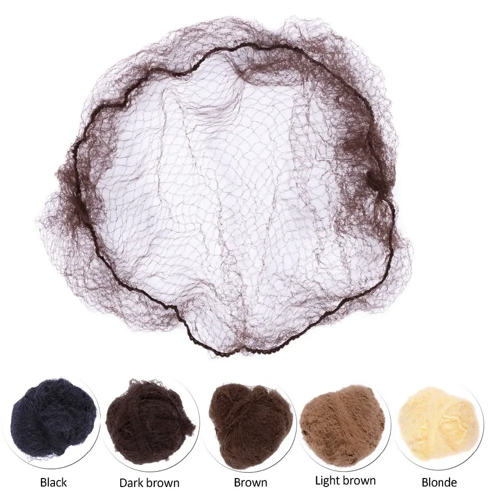 200Pcs Top Quality Nylon Hair Net Star Dance Recital Buns Hair Extension Weaving Cap Brown Black beige Hairnets Wholesale Retail