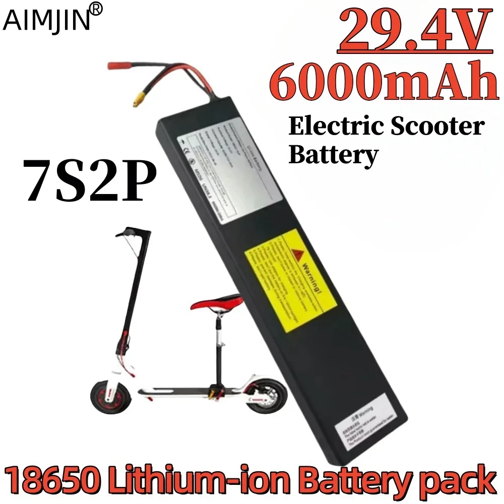 

7S2P 25.2V 6000mAh 18650 Li-ion Rechargeable Battery Pack For 29.4V Electric Scooter+Charger