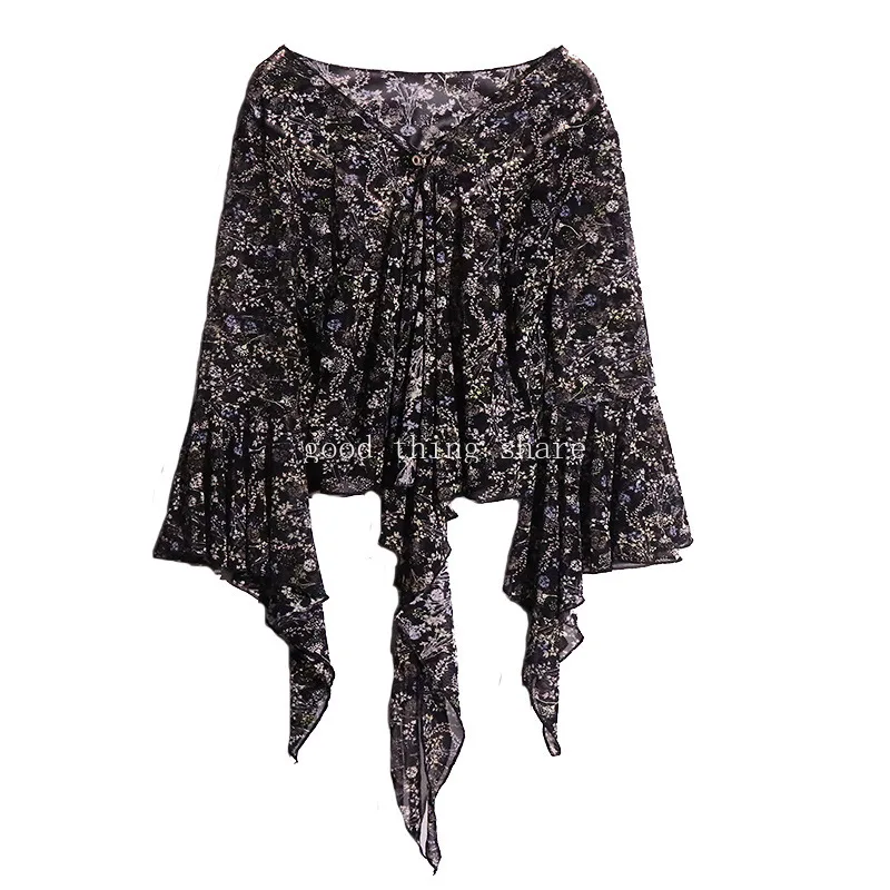 

Belly Dance Taiwan Water Yarn Cardigan Flared Sleeve Top Brand Design